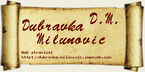Dubravka Milunović vizit kartica